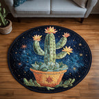 Oasis Green Round Mat Rug - washable non-slip printed rug