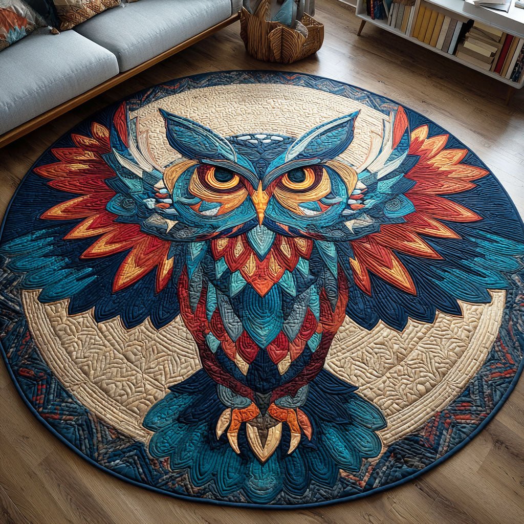 Obsidian Gaze Round Mat Rug - washable non-slip printed rug