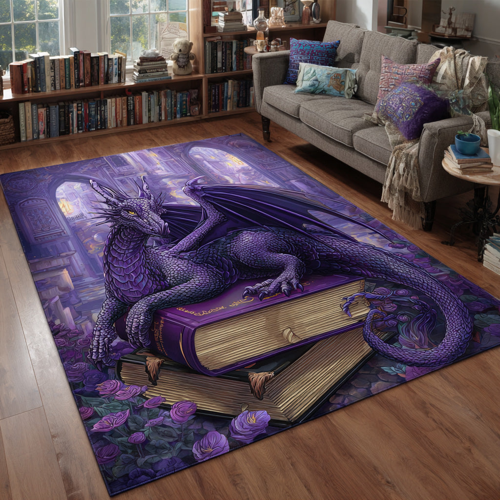 Obsidian Wing area rug in a living room