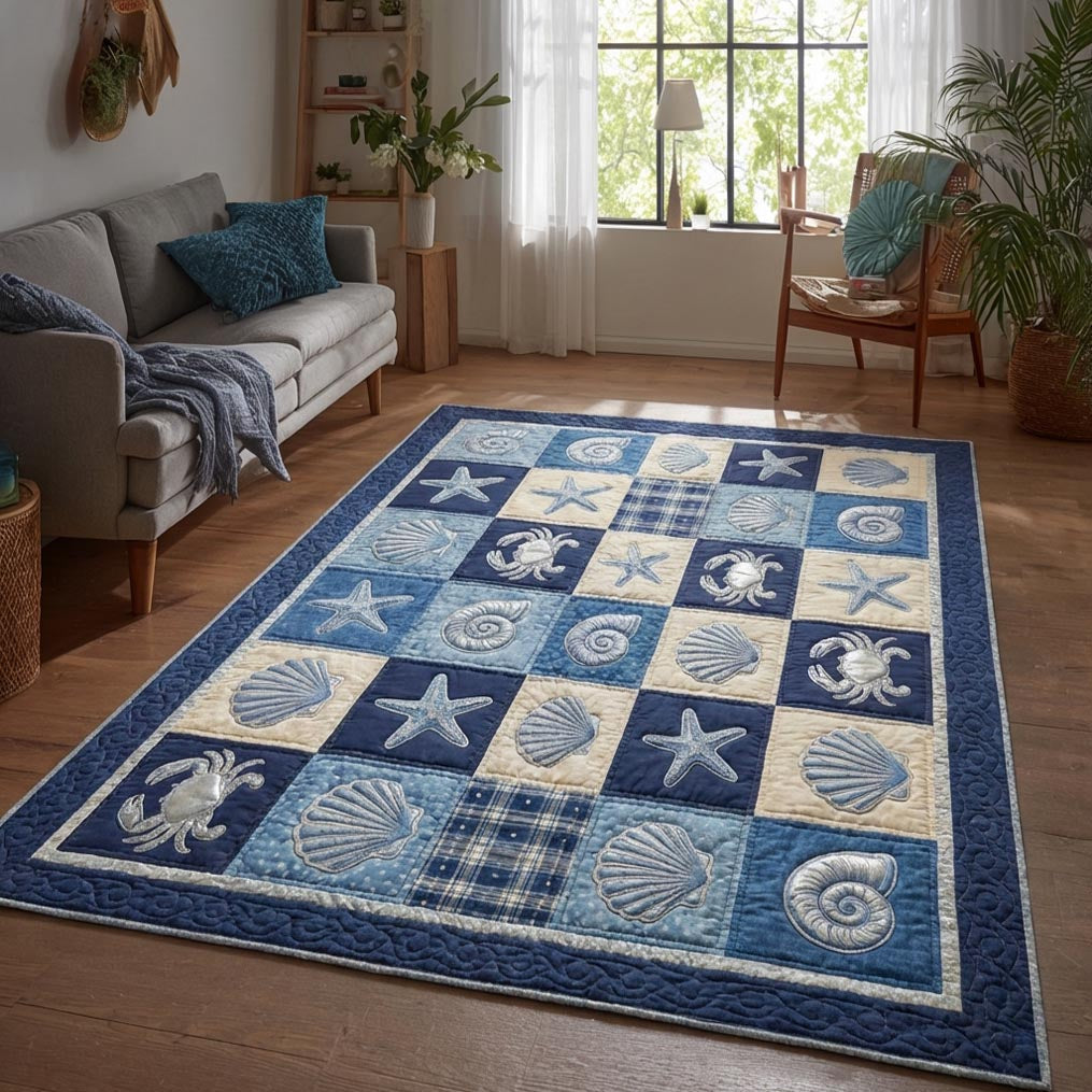 Ocean Charm area rug in a living room