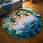 Ocean Drifter Round Mat Rug - washable non-slip printed rug