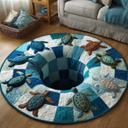 Ocean Drifter (Design 8) Round Mat Rug - washable non-slip printed rug