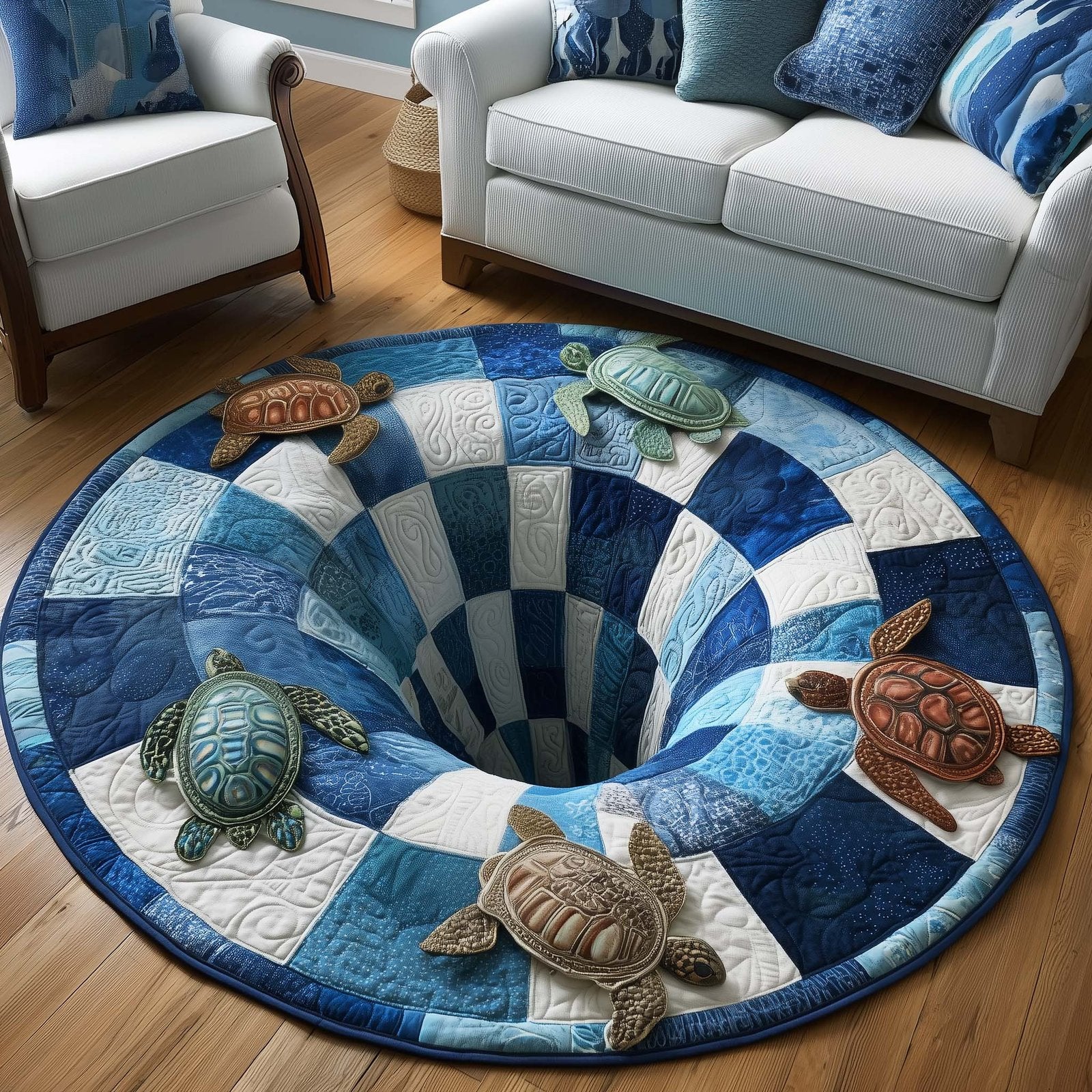Ocean Drifter Round Mat Rug - Nature Design | Serene Home Decor