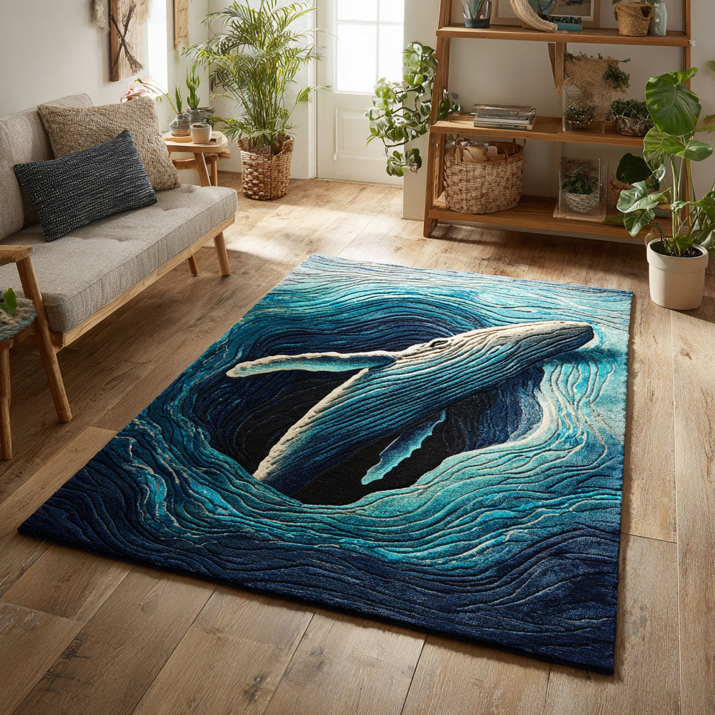 Ocean Embrace area rug in a living room
