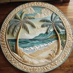 Ocean Embrace Round Mat Rug - Nature Design | Serene Home Decor