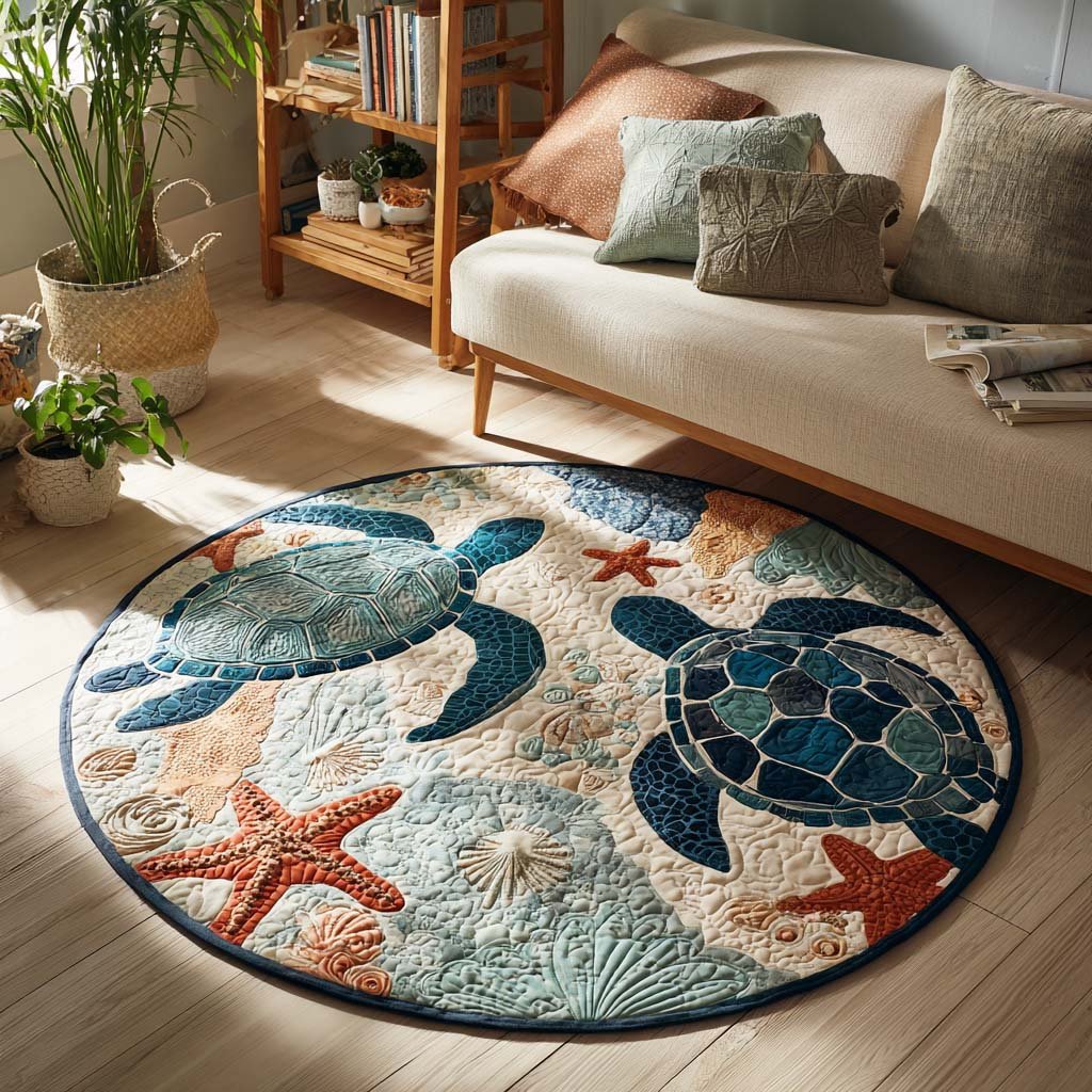 Ocean Embrace Round Mat Rug - Nature Design | Serene Home Decor