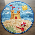 Ocean Escape Round Mat Rug - washable non-slip printed rug