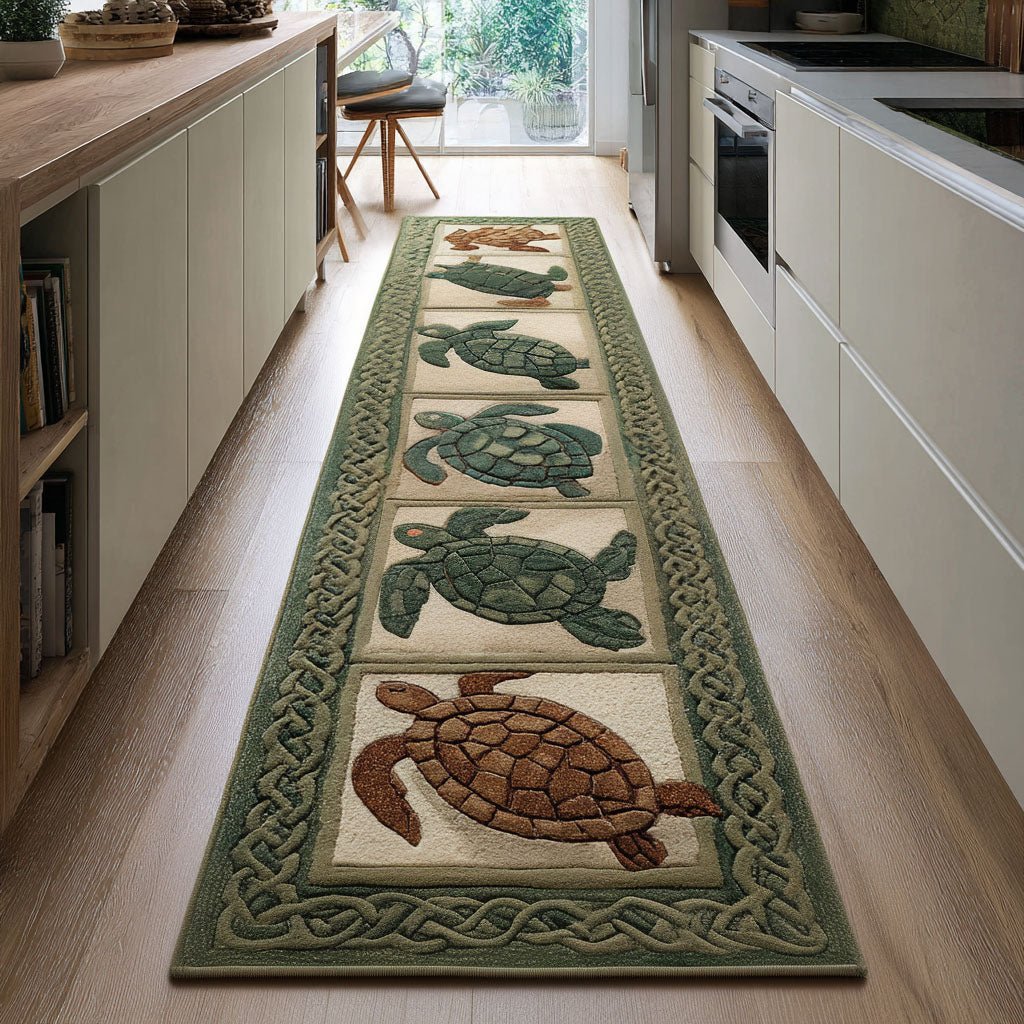 Ocean Geometry Runner Carpet Runner Rug - Cute Pet Design | Animal Printed Runner Rug
