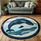 Ocean Giant Round Mat Rug - washable non-slip printed rug