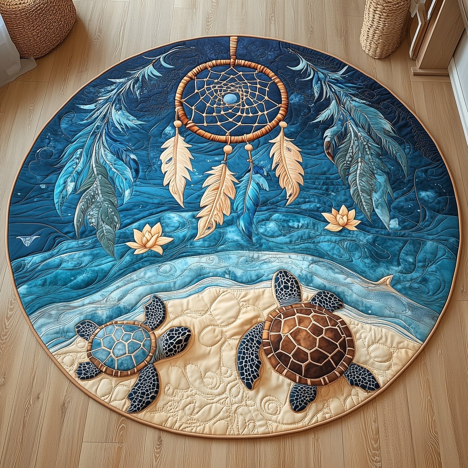 Ocean Guardian Round Mat Rug - Nature Design | Serene Home Decor
