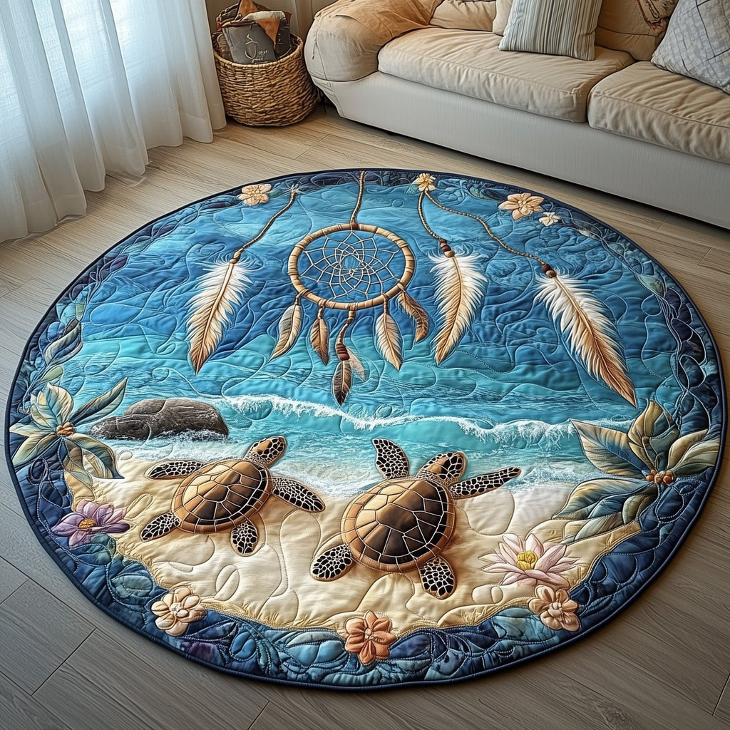 Ocean Guardian Round Mat Rug - Nature Design | Serene Home Decor