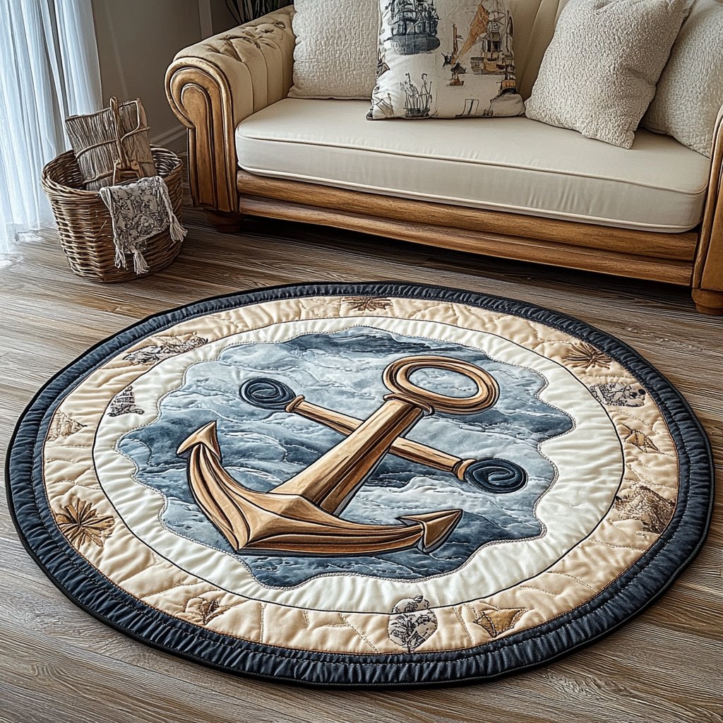 Ocean Guardian Round Mat Rug - Nature Design | Serene Home Decor