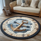 Ocean Guardian Round Mat Rug - Nature Design | Serene Home Decor