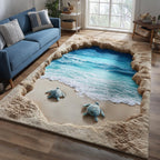 Ocean Harmony area rug in a living room
