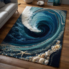 Ocean Portal area rug in a living room