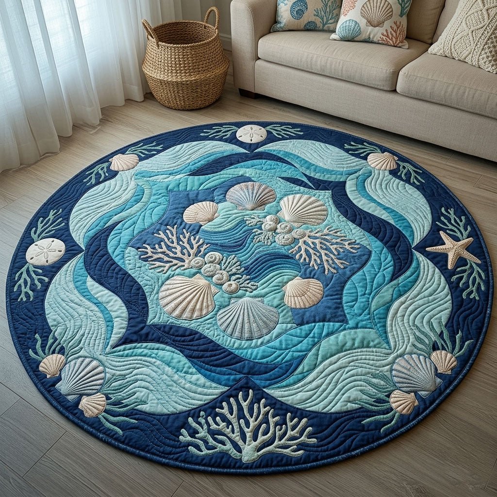 Ocean Round Mat Rug - Nature Design | Serene Home Decor