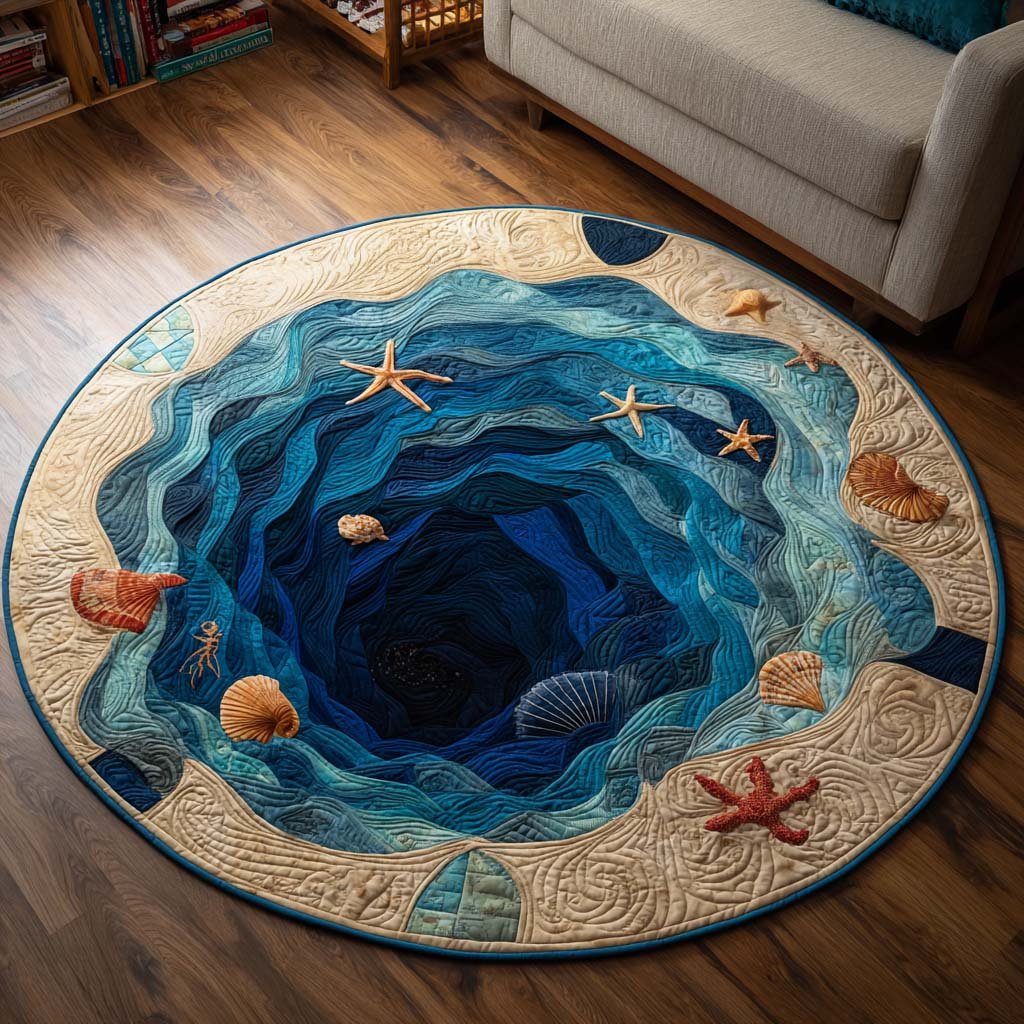 Ocean Treasures Round Mat Rug - Nature Design | Serene Home Decor