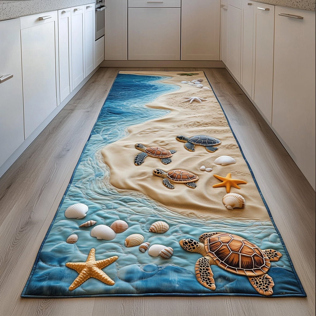 Ocean Turtle Runner Rug - Cute Pet Design | Animal Printed Runner Rug