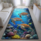 Ocean Turtle Runner Rug - Cute Pet Design | Animal Printed Runner Rug
