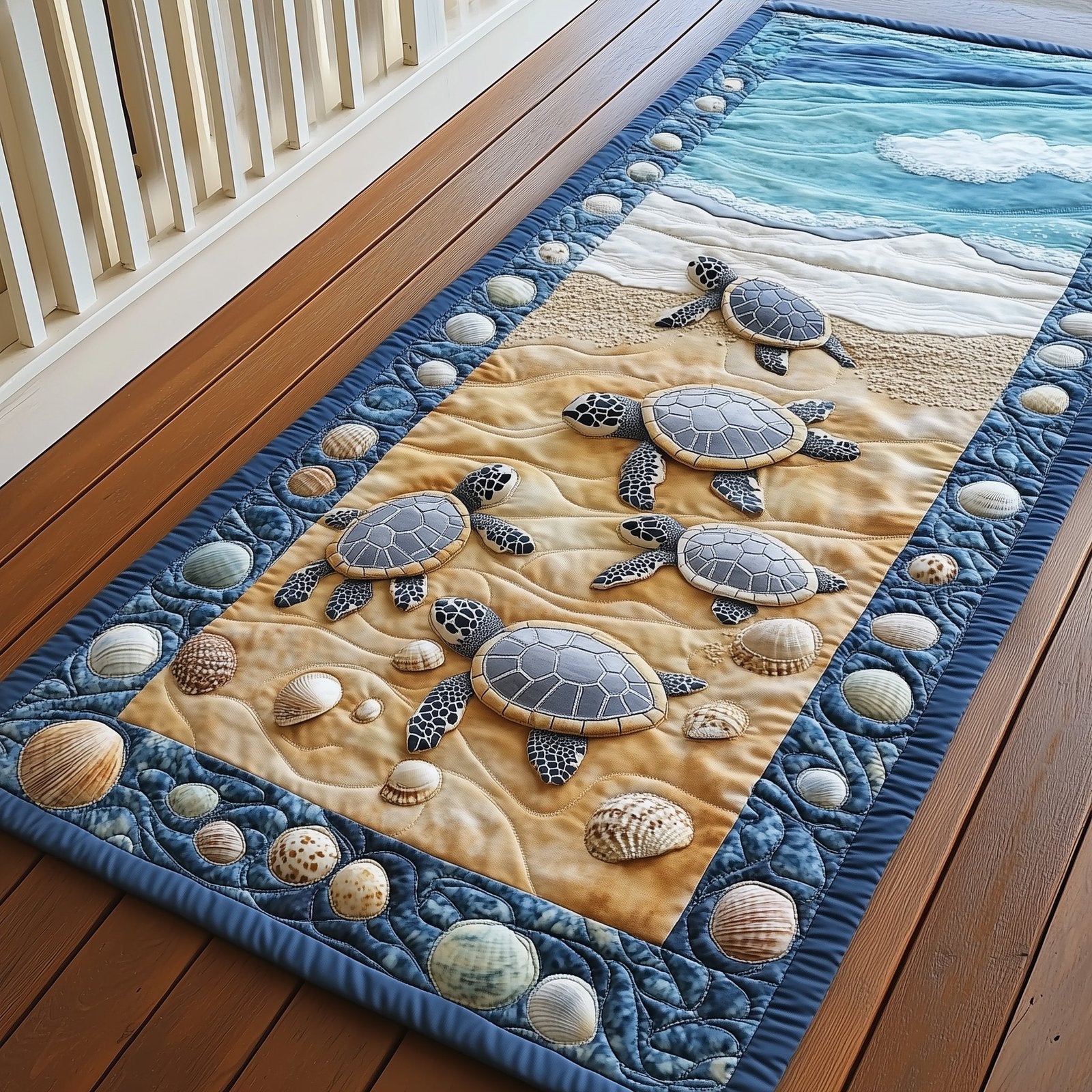Ocean Turtle Runner Rug - Cute Pet Design | Animal Printed Runner Rug