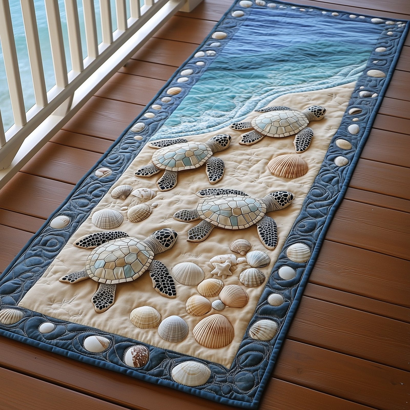 Ocean Turtle Runner Rug - Cute Pet Design | Animal Printed Runner Rug