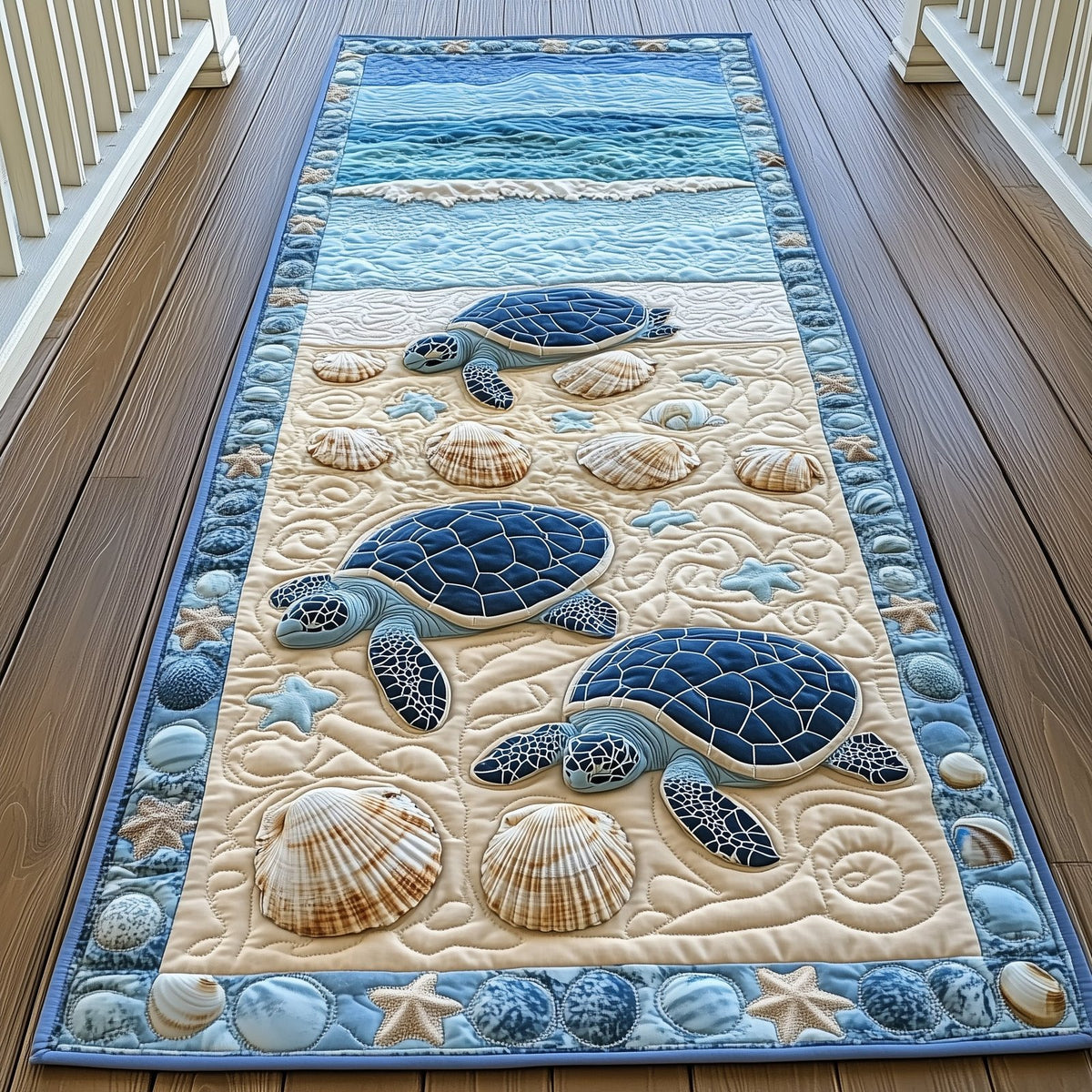 Ocean Turtle Runner Rug - Cute Pet Design | Animal Printed Runner Rug