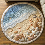 Ocean View Round Mat Rug - washable non-slip printed rug