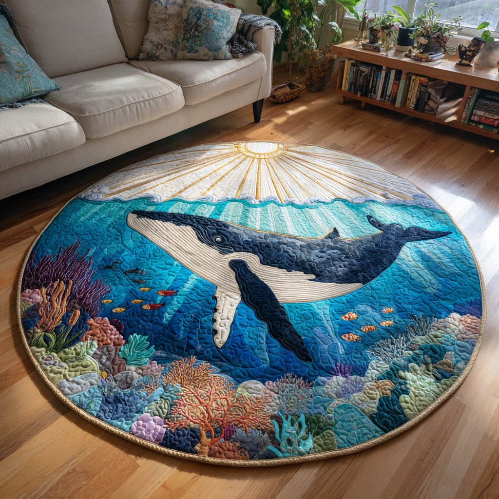 Ocean Whale Round Mat Rug - Nature Design | Serene Home Decor
