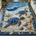 Ocean Whisper area rug in a living room