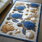 Ocean Whisper area rug in a living room