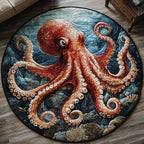 Oceanic Embrace Round Mat Rug - washable non-slip printed rug