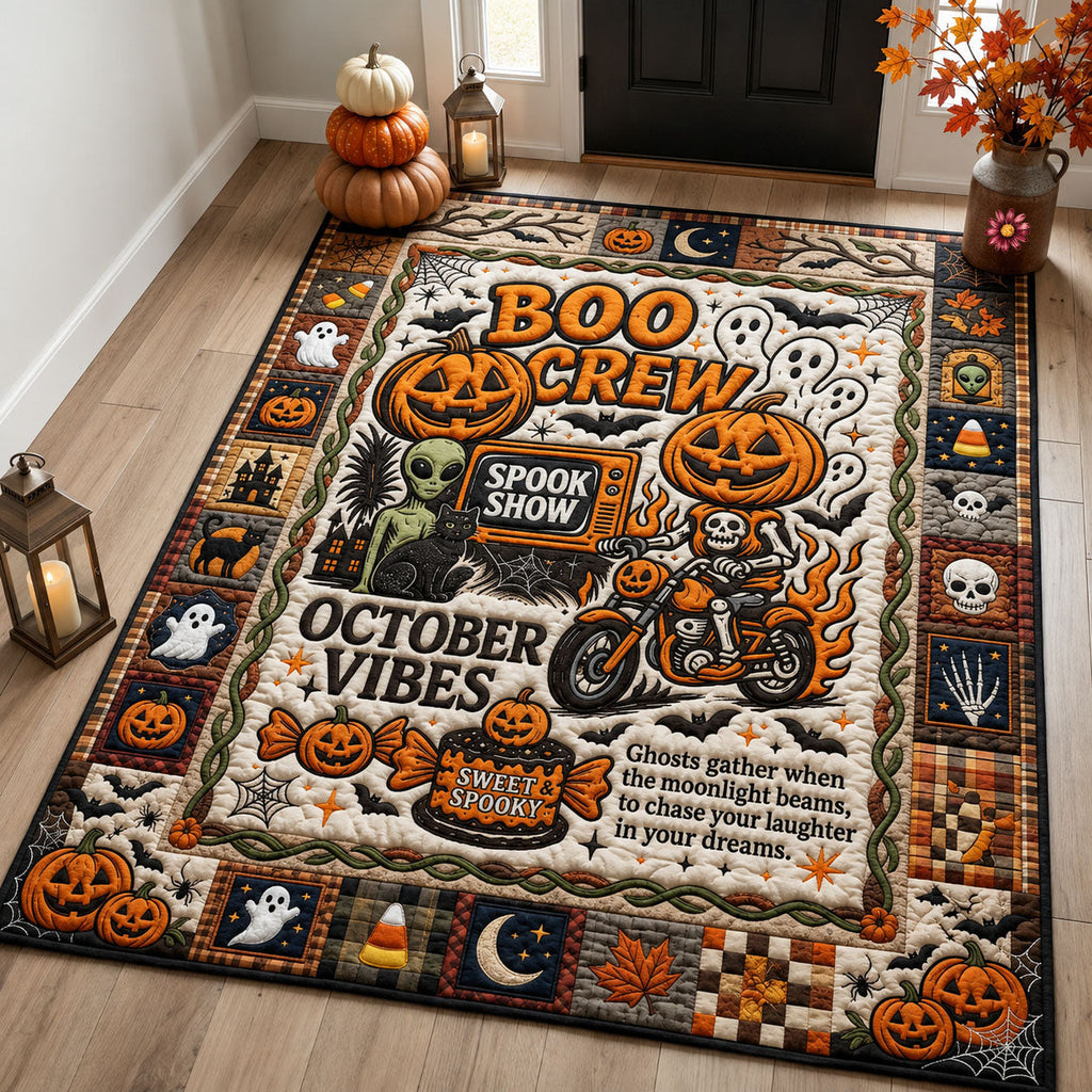 October Vibes area rug in a living room