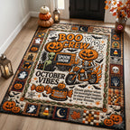 October Vibes area rug in a living room