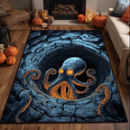 Octopus Depth Dweller area rug in a living room