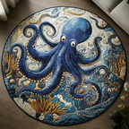 Octopus Embrace Round Mat Rug