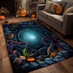 Octopus Hideout area rug in a living room