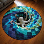 Octopus Spiral Round Mat Rug - washable non-slip printed rug
