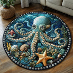 Octopus Wonder Round Mat Rug - washable non-slip printed rug