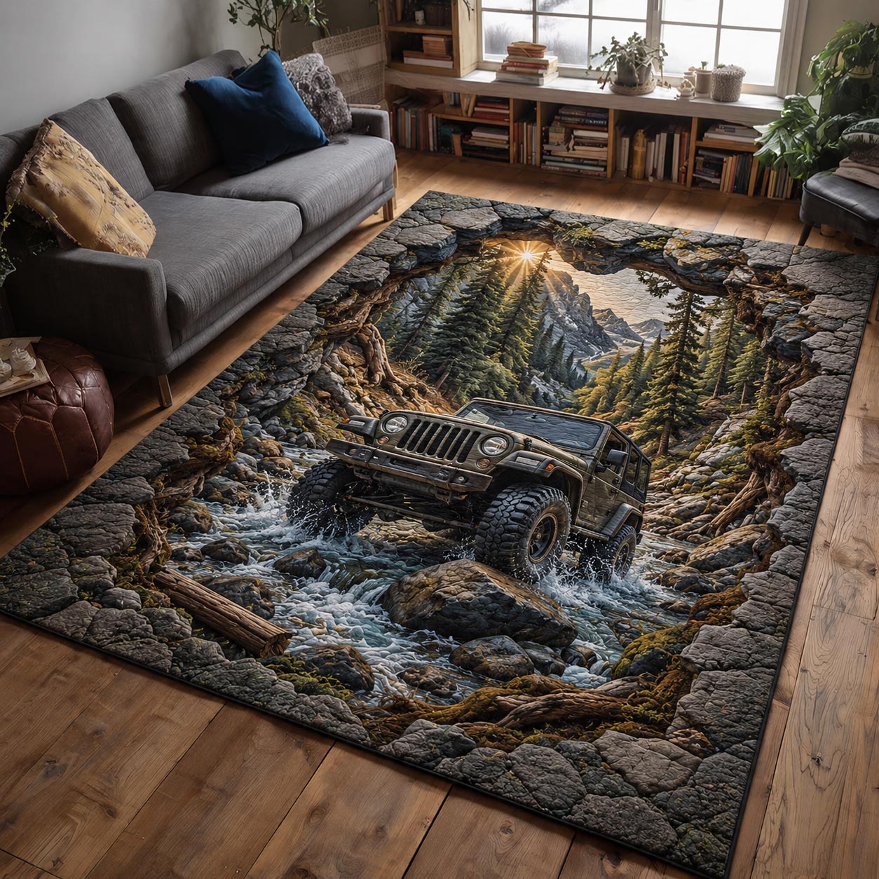 Offroad Spirit area rug in a living room