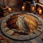 Omen Keep Round Mat Rug - washable non-slip printed rug