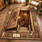Once Upon a Time Secret Library area rug in a living room