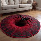 Optical Spider Round Mat Rug - washable non-slip printed rug
