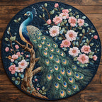 Opulent Feather Dance Round Mat Rug - washable non-slip printed rug