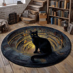 Oracle of Inkstone Round Mat Rug - washable non-slip printed rug
