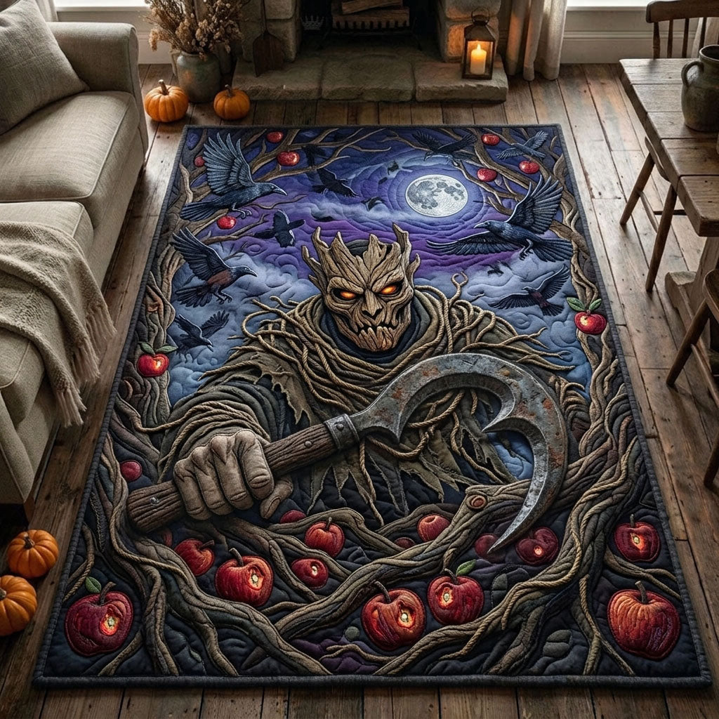 Orchard Reaper area rug in a living room