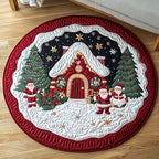 Ornament Oasis Round Mat Rug - washable non-slip printed rug