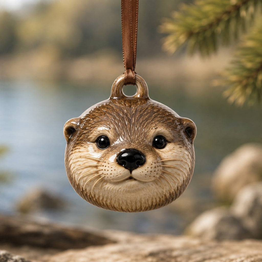 Otter Head Christmas Ornament