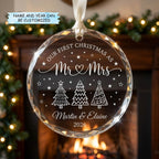Crystal Trio Tree Mr And Mrs Christmas Ornament