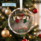Stocking Garland Crystal Round Christmas Ornament