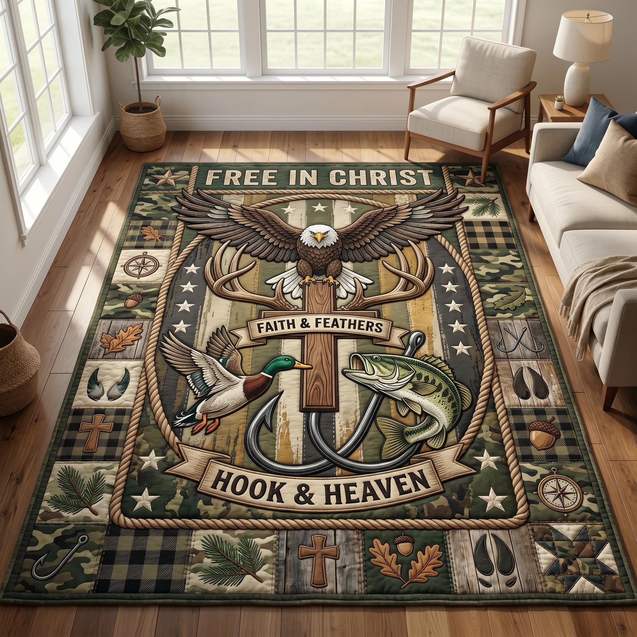 Outdoor Grace area rug in a living room